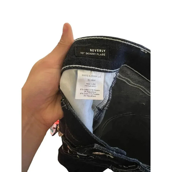 Veronica Beard Beverly High Rise Skinny Flare Jean Button Fly Tumble Topstitch - Picture 4 of 7